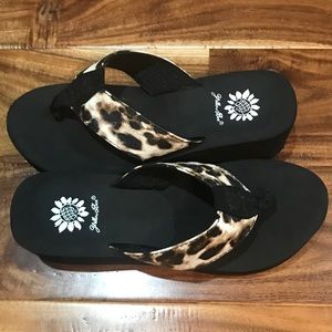 Yellow box Cheetah Flip Flops